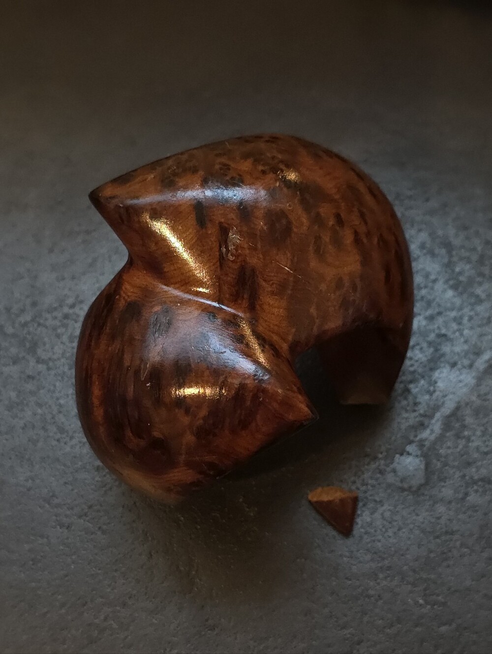 Vintage Modernist Carved Wood Cuff Bracelet Asymmetrical Sculptural Bangle